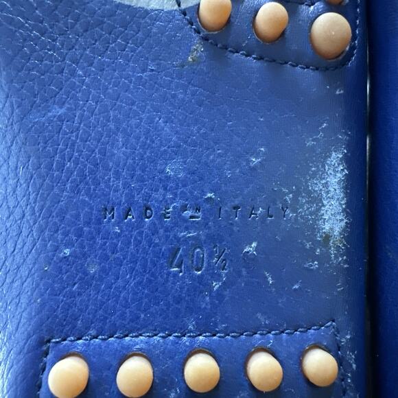 M Gemi Moccasin Womens 40.5 US 9.5 Blue Leather Driving Loafer Classic Preppy - Picture 7 of 14